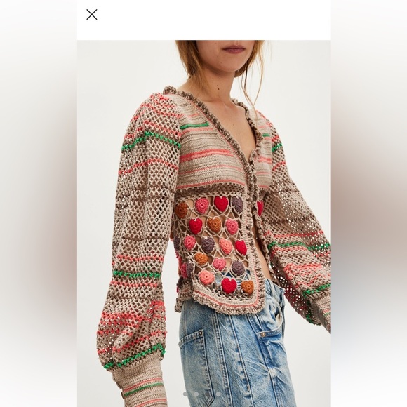 Multicolor Knit Cardigan Sweater - Picture 3 of 7